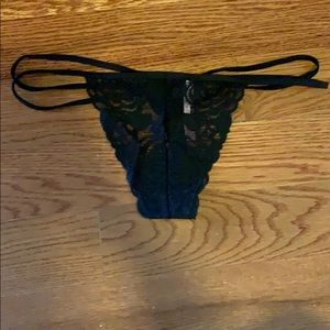 Black lacy thong